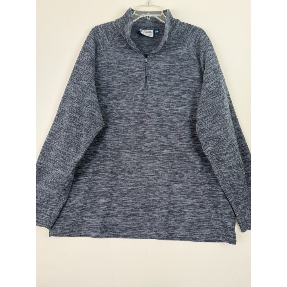 Mountain Warehouse Sweatshirt Size XXXL, Blue Mock‎ Neck, 1/4 Zip, Thermal